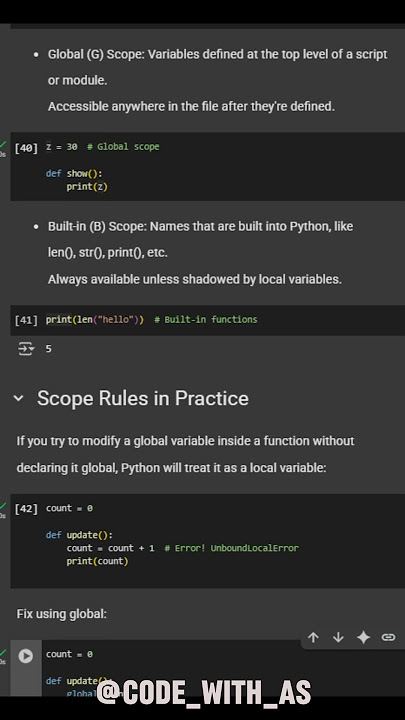 Python Scope in 60 seconds | #shorts #ytshorts
