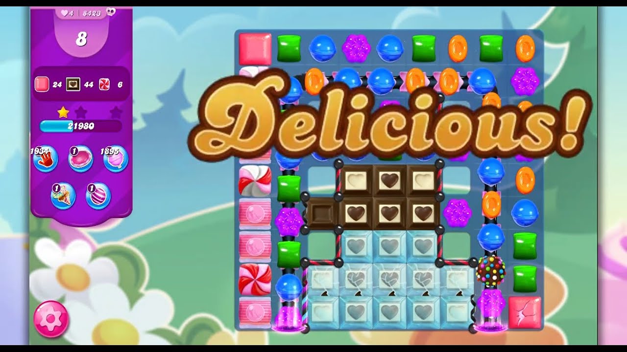 Candy Crush Saga 8423 hard level, sugar stars - YouTube