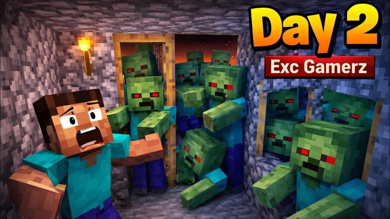 I Got Trapped by Zombies in Minecraft Hardcore Day 2! - YouTube