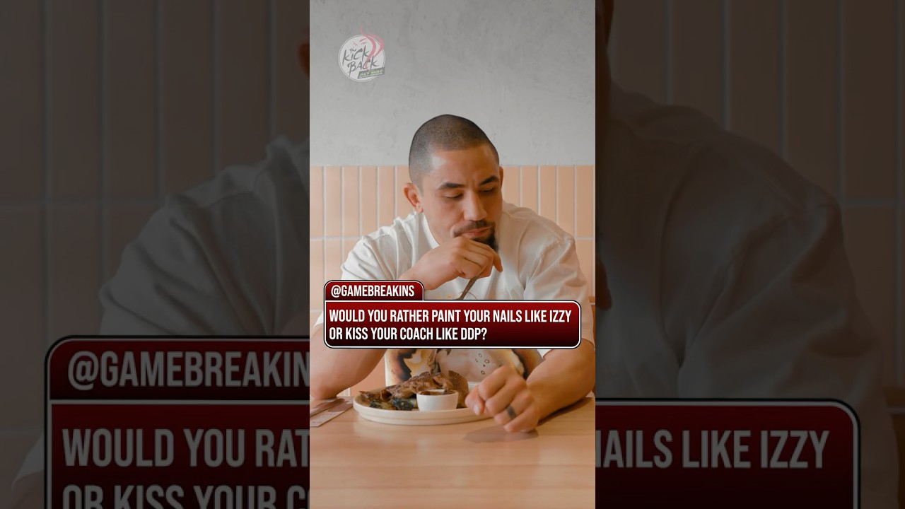 Would Rob rather paint his nails like Izzy or kiss his coach like DDP? 💀 #RobertWhittaker