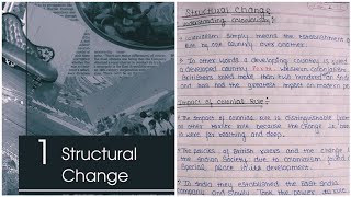 CBSE Notes for Class 12 Sociology chapter no. 8 -Structural Change(in book 2nd it is 1st chapter)