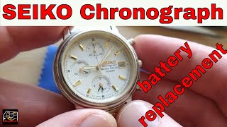 Seiko Chronograph battery replacement quartz movement  7T62