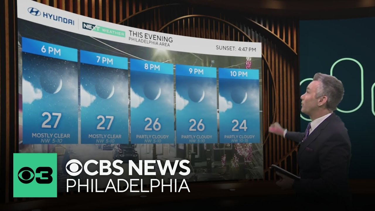 Mostly clear but cold Thursday night in Philadelphia region - YouTube
