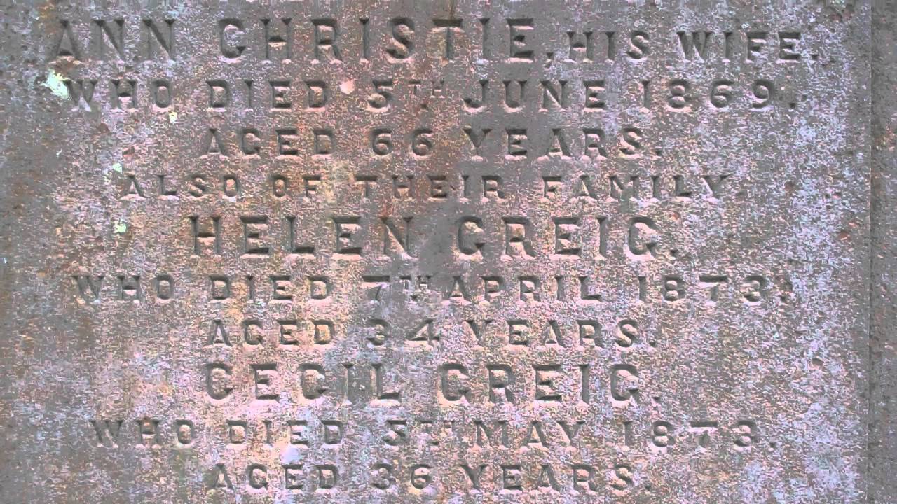 Alexander Greig Merchant Gravestone Graveyard Kinglassie Fife Scotland ...