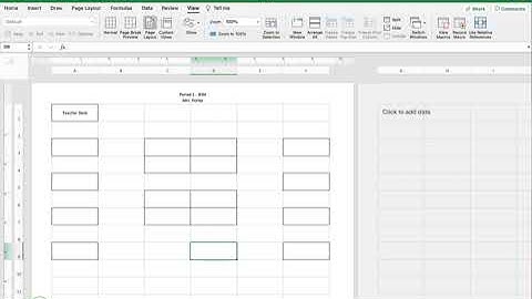 Creating and Saving Seating Charts in Excel