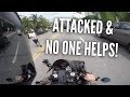 BIKER ATTACKED! Huge guy w/ nipple rings, Motorcycle vs Bad drivers, Miami pt 4 (CLICKBAIT)