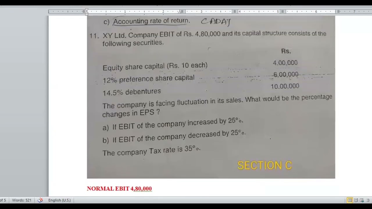 FINANCIAL MANAGEMENT. EPS CALCULATION.