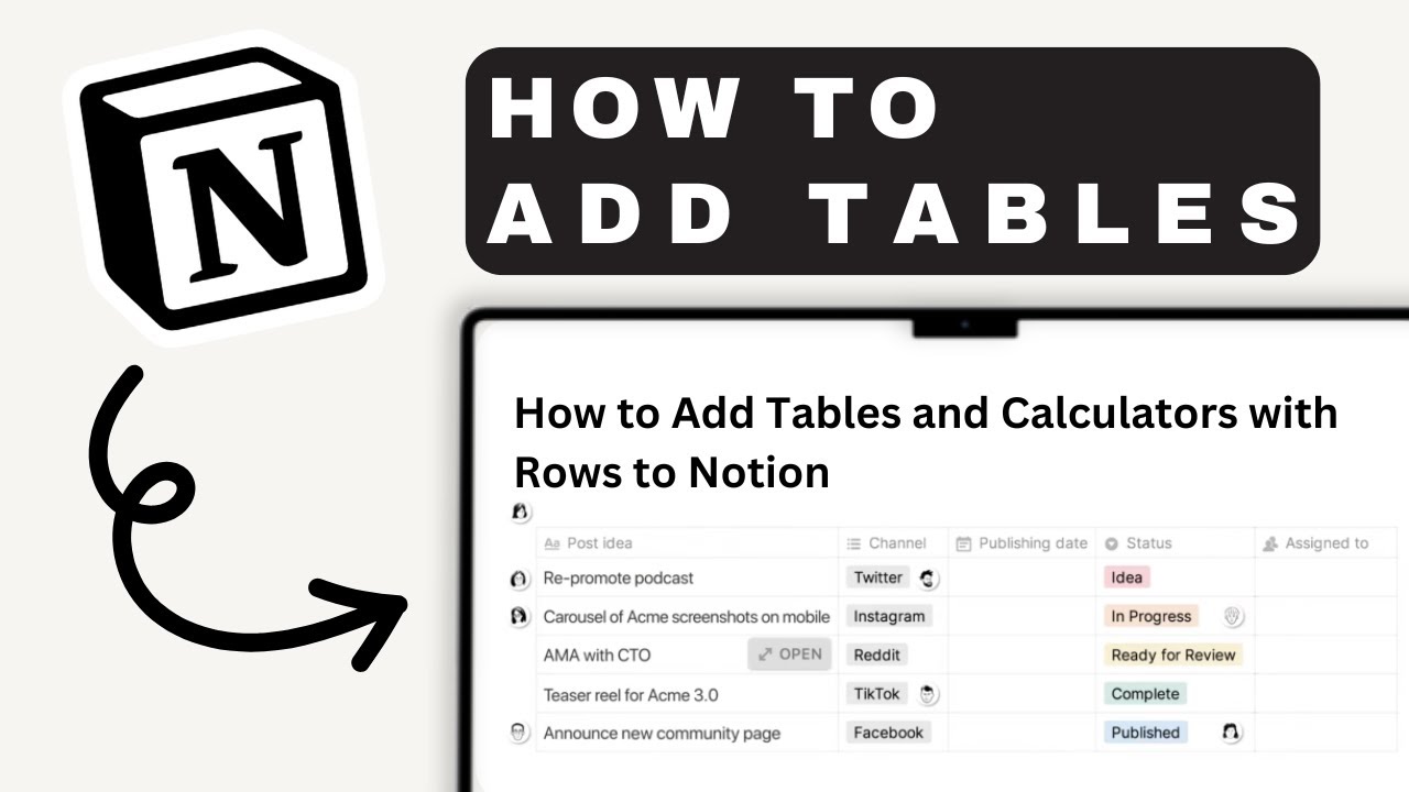 How to Add Tables and Calculators with Rows to Notion | Notion Tutorial (2025)