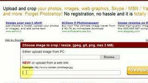 Að klippa og skera myndir í Imagecrop