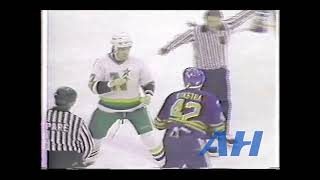 NHL Jan. 20, 1987 Brian MacLellan,MIN v Steve Dykstra,BUF Minnesota North Stars Buffalo Sabres