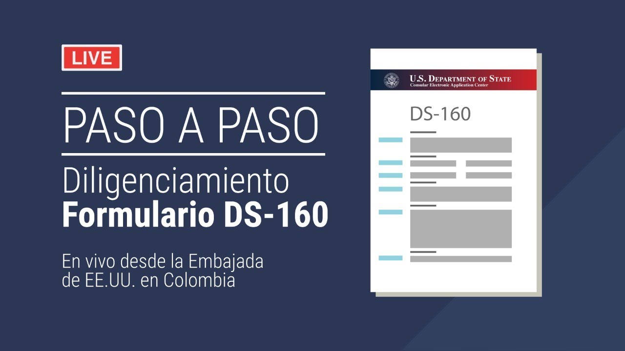 Diligenciamiento formulario DS-160 - YouTube