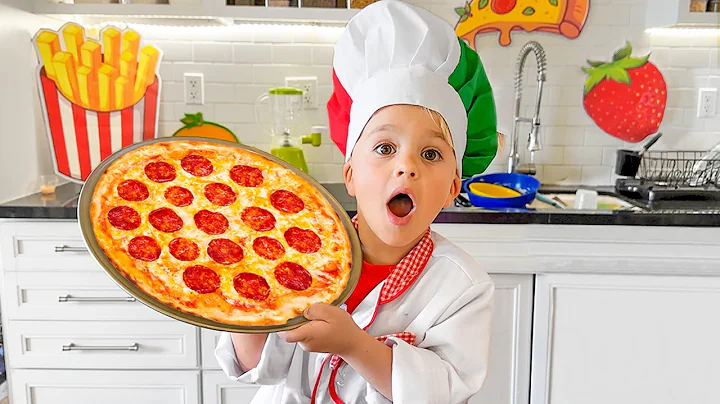 Chris and Mom learn to cook pizza- Funny stories for kids