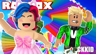 วิ่งแข่งบนสายรุ้ง | Roblox Easy Obby | Rainbow obby @ckkidckkid