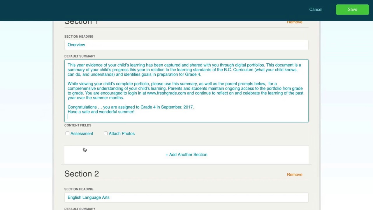freshgrade how to create a summary report template youtube