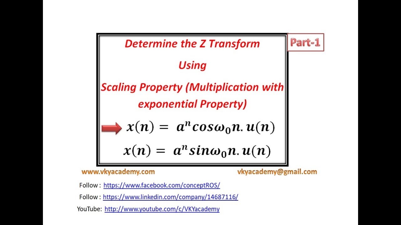 x(n) = a^n cos w0n u(n) , Z Transform and ROC using Scaling Property of Trigonometric Function