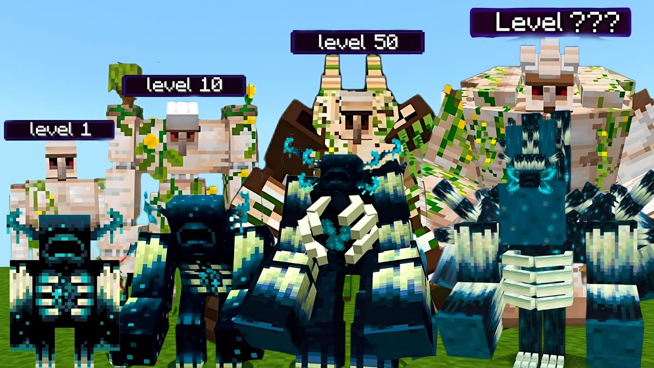 Every IRON GOLEM Evolution vs Every WARDEN Evolution in Minecraft