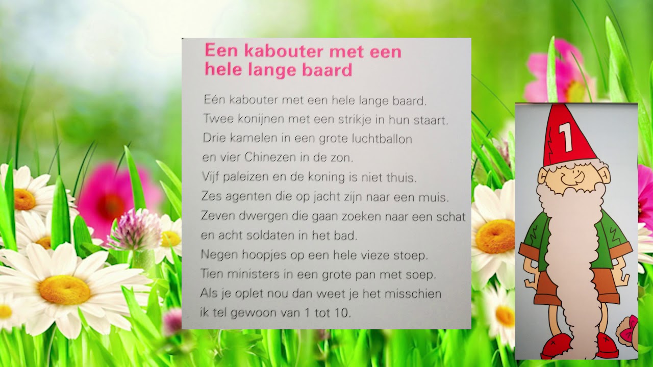 Een kabouter met een hele lange baard. Op Kinderpret. Kinder liedjes