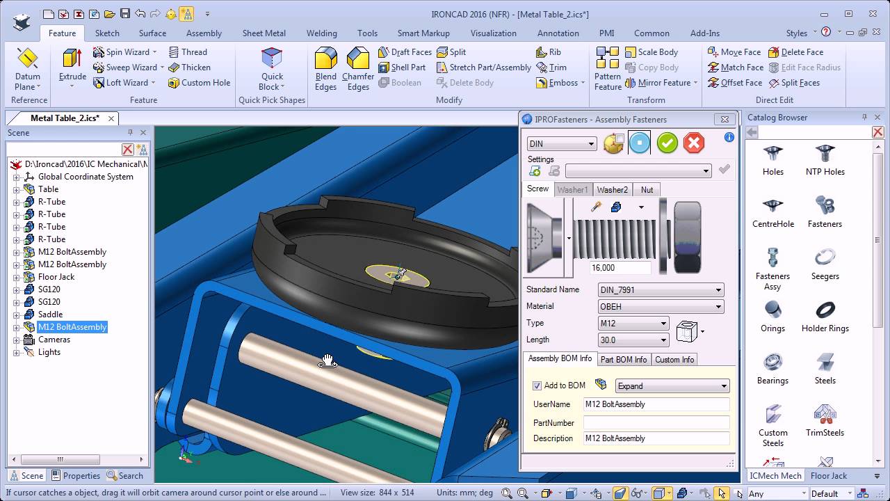 ironcad how to trim frame to 45