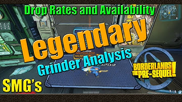 Borderlands The Pre Sequel | Grinder Analysis | Legendary SMG | Drop Rate Analysis