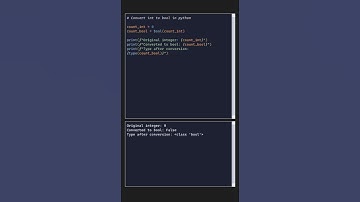 Convert Int to Boolean in Python #typecasting #pythonint #pythinboolean #pythoncoder #pydev #pyside
