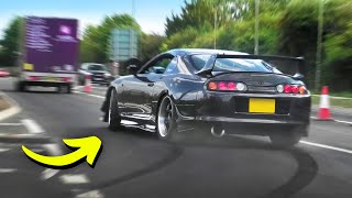 Uks Best Car Scene Leaving A Car Meet - Drifts, Boosts And Broken Cars