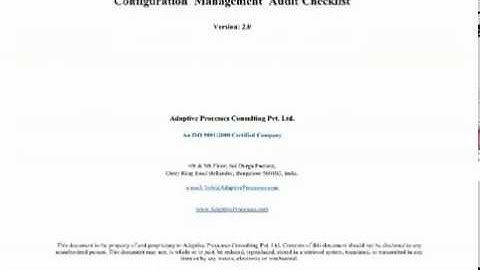 Configuration Management Audit Checklist