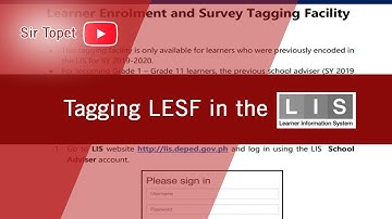 Tagging LESF in the LIS