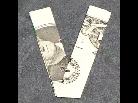 Fold Origami Dollar Bill Alphabet Letter V - YouTube
