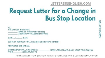 Request Letter for a Change in Bus Stop Location