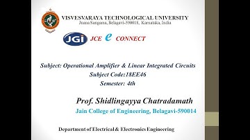 JCE EE Operational Amplifier & Linear ICs 18EE46 Module  3.3