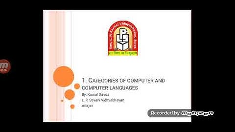 Categories  of Computer  and Computer Languages  // STD 6 // Computer #lpsavani || #lpsavani