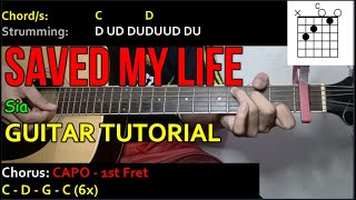 Sia - SAVED MY LIFE Guitar Cover (with CHORDS and STRUMMING PATTERNS)