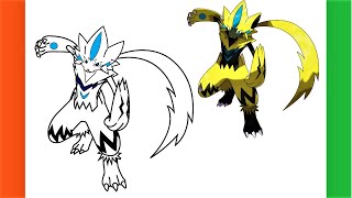 Zeraora Pokemon Drawing Step By Step Drawing