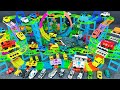 13 minutes of satisfying Off-road vehicle crosses dinosaur world track toy ASMR | Toy