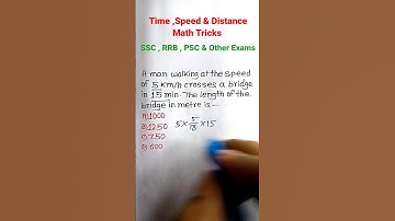 Time Speed & Distance| Time And Distance Math Tricks| Distance & Time for SSC RRB TET | #shorts