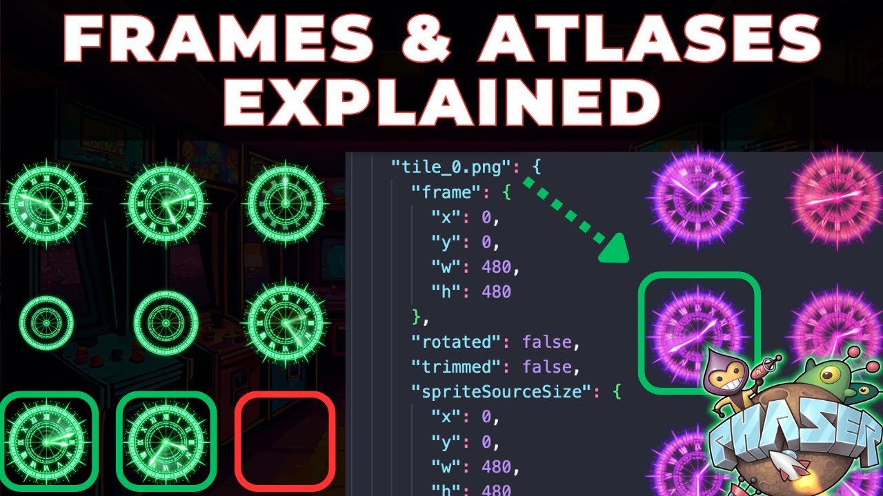 Phaser Multi-Row Sprite Sheets — Frames & Atlases Explained - YouTube