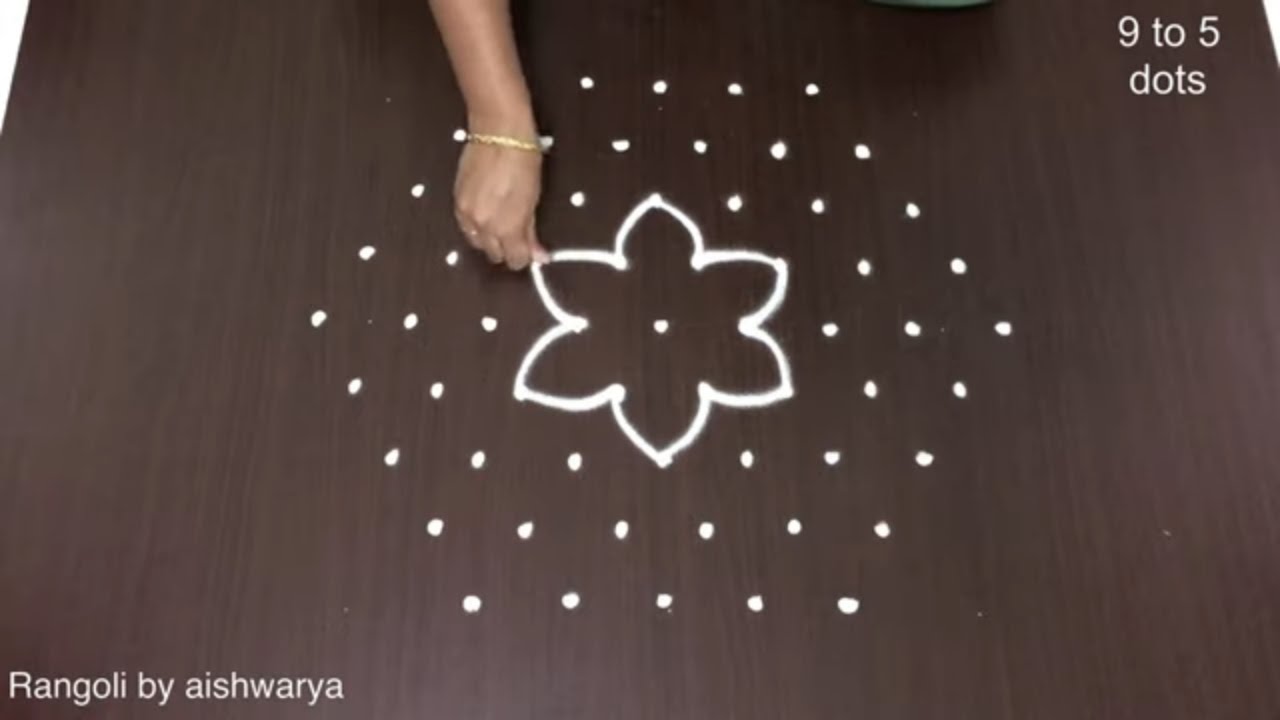 How to Draw Rangoli Designs 9 Dots