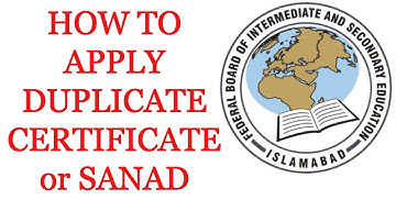 How to Apply Duplicate Certificate/Sanad   FBISE