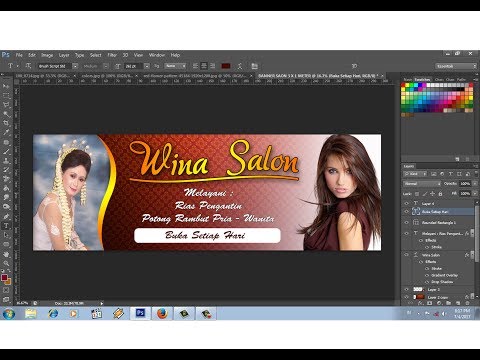 Cara Mudah Membuat Banner Usaha Salon Potong Rambut Youtube