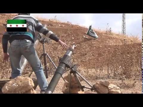 جيش اليرموك استهداف معاقل النظام في حي سجنة بمدينة درعا بمدفع الهاون 84مم تصنيح محلي