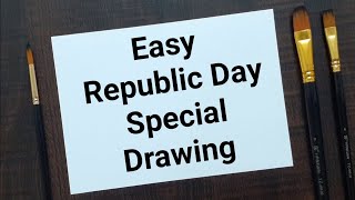 How to draw Republic day drawing easy and beautiful | Easy republic day drawing with poster colours screenshot 4
