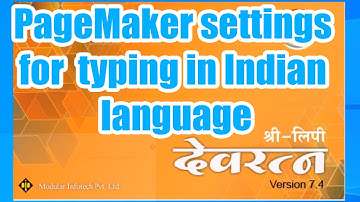 Adobe PageMaker settings for typing in Indian language ( Hindi )