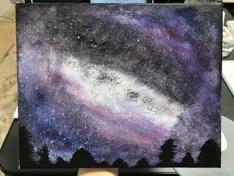 Starlight Night Acrylic Color Art 星空を描く アクリル絵の具 Youtube