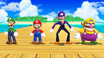 Mario Party 9 Minigames - Luigi Vs Mario Vs Waluigi Vs Wario (Master Difficulty)