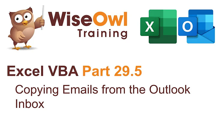 Excel VBA Introduction Part 29.5 - Copying Emails from the Outlook Inbox