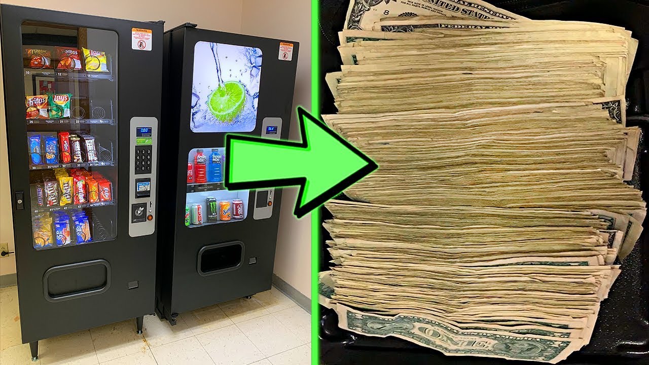 Collecting CASH MONEY From Our Vending Machine Business - YouTube