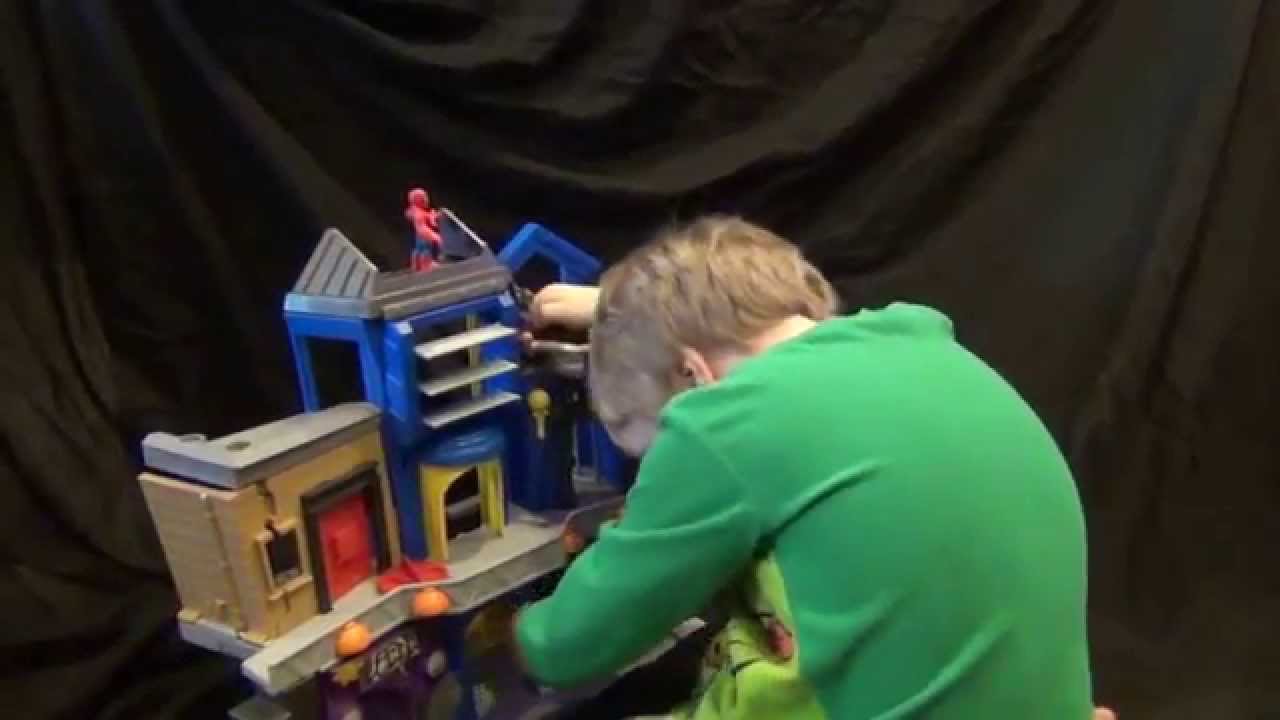 Imaginext Batman Playhouse with Spiderman, Green Goblin and friends part 4 YouTube