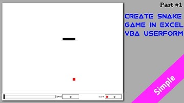 1. Create snake game in excel vba userform | Coding snake game | VBA tutorial | game in excel vba