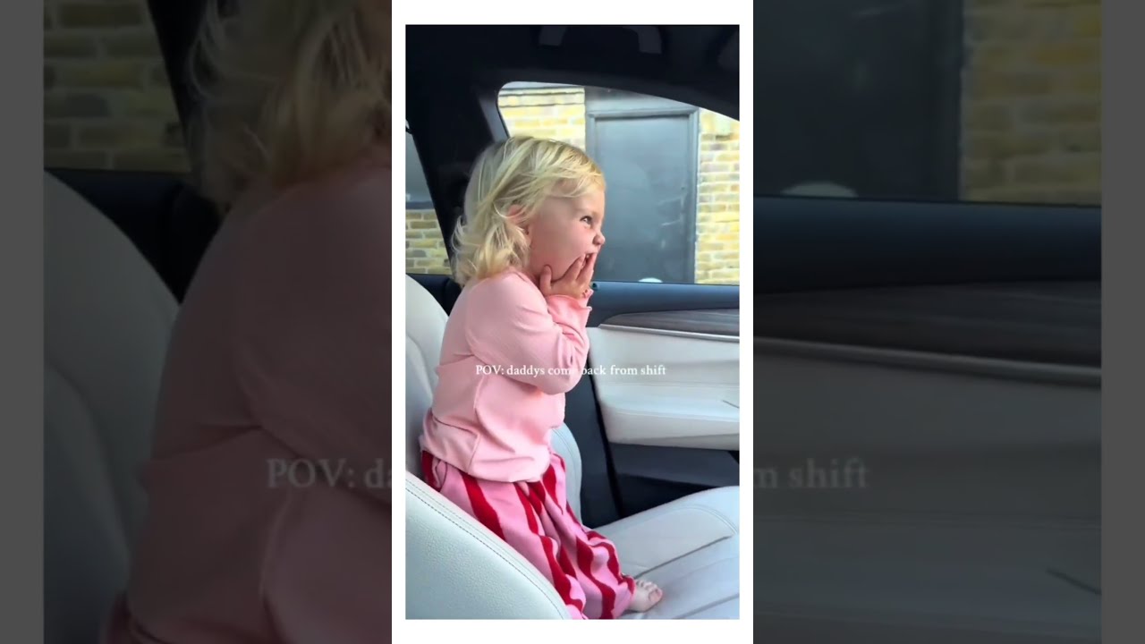 Daughter Freaks Out With Excitement As Her Dad Gets Off His Shift Fro Shorts