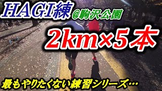 駒沢公園でHAGI練!! 2km×5本のインターバルトレーニング 【マラソン】
